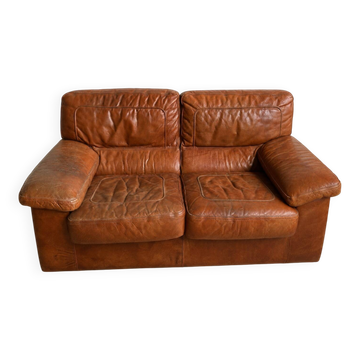 Canapé cuir vintage 2 places 