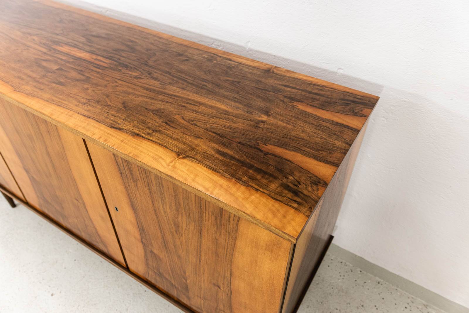 Vintage Walnut Sideboard By Lfm, Poland, 1970’s