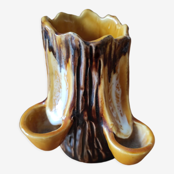 Vase en céramique  décor tronc d'arbre