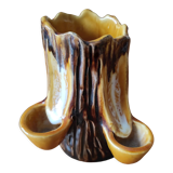 Ceramic vase with tree trunk decoration