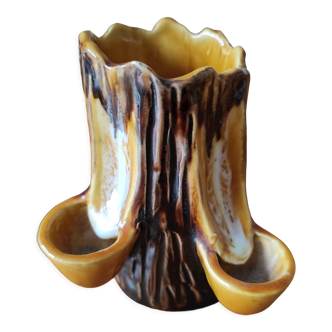 Ceramic vase with tree trunk decoration