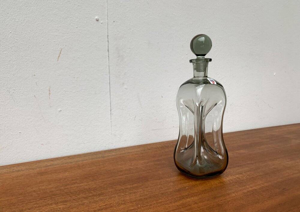 Large Danish Kluk Kluk Bottle in Glass from Holmegaard, 1970s