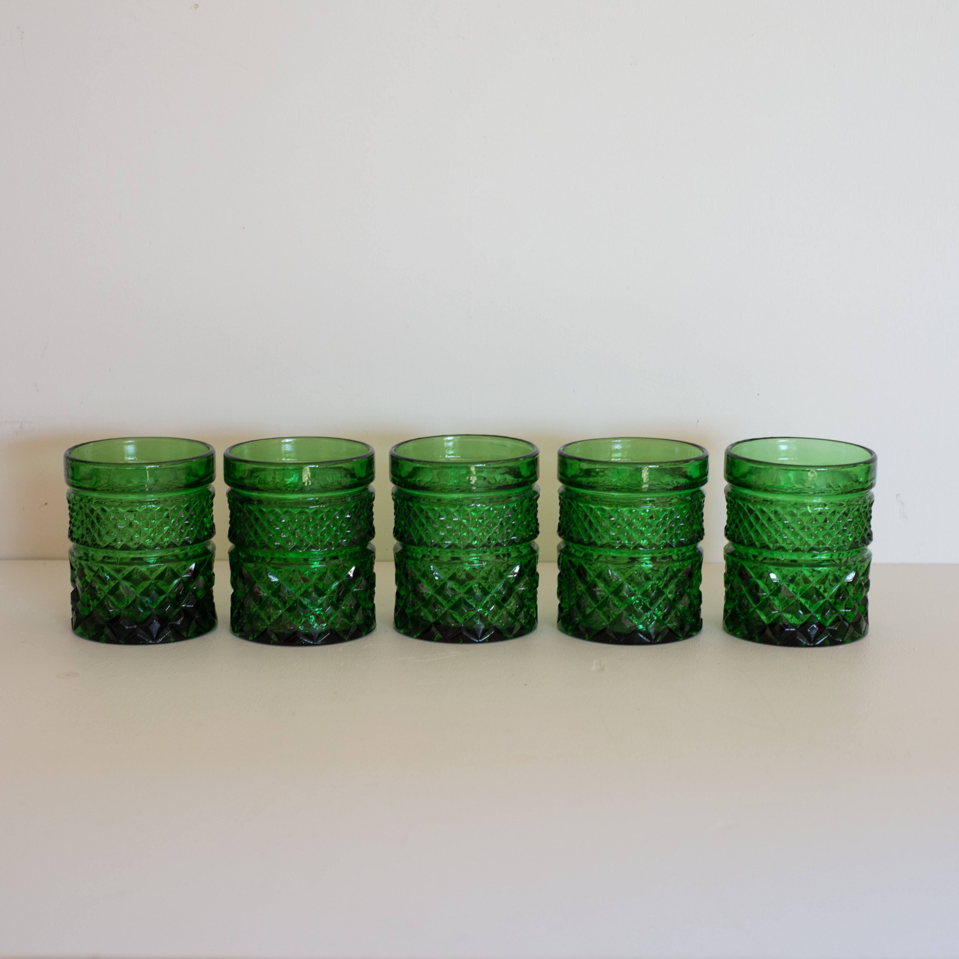 Set of 5 whiskey glasses 70s