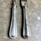 2 service cutlery sets, Christofle silver-plated meat, "Spatours" pattern.