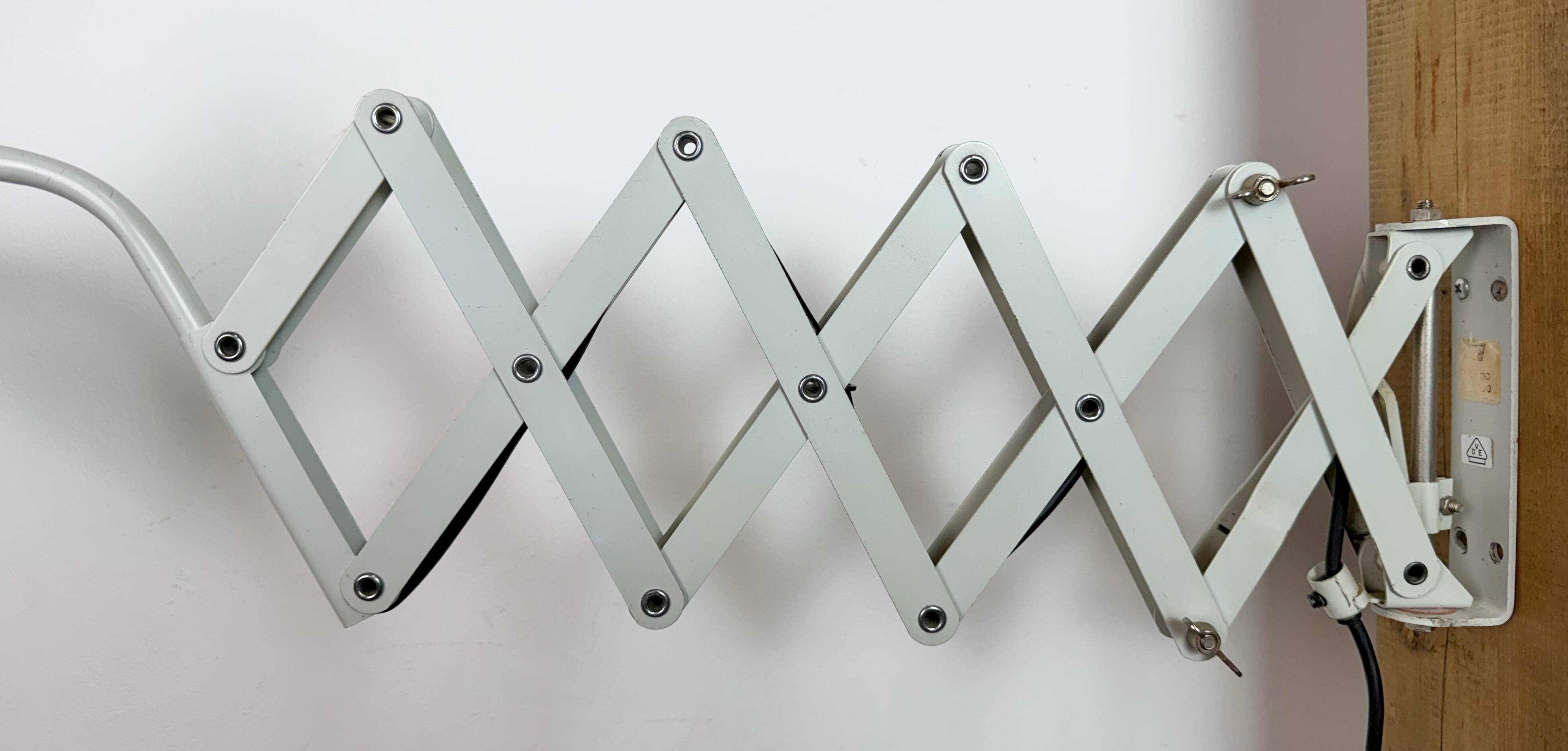 Grey German Industrial Scissor Wall Lamp from SIS, 1960s