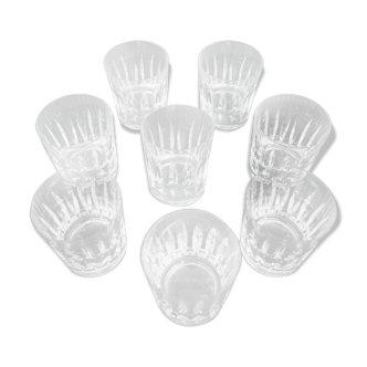 Set of 8 St. Louis crystal whiskey glasses