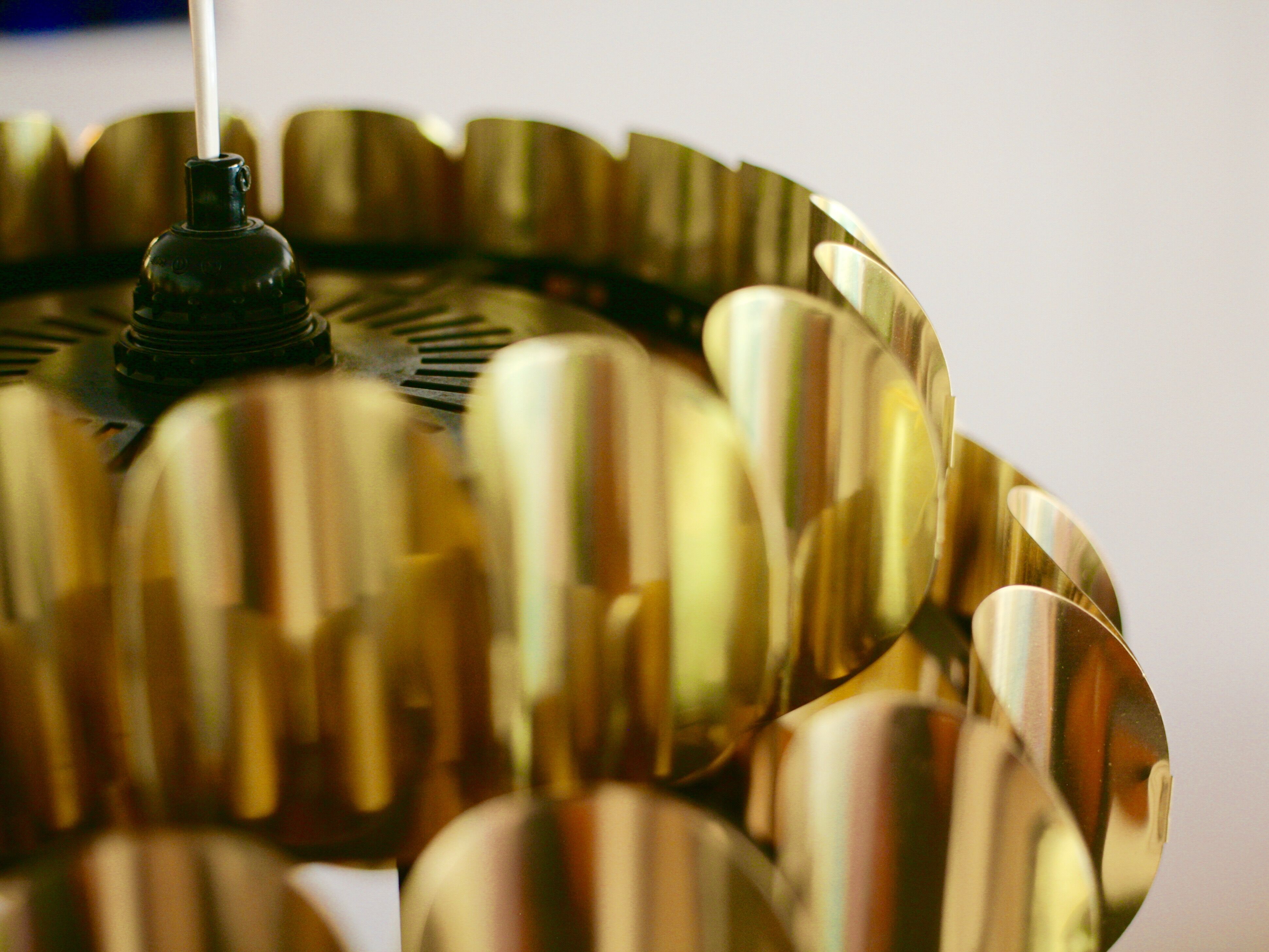 Brass ceiling lamp by Werner Schou, Denmark