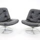 1970s pair of peem leather lounge chairs, finland