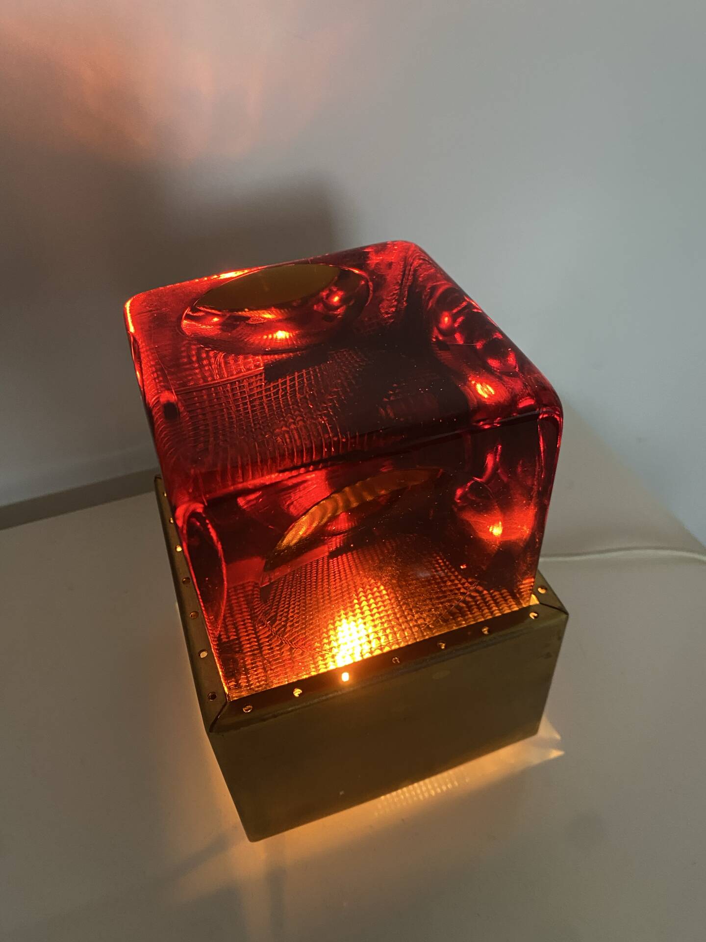 Table lamp in glass and brass 1950s/60s