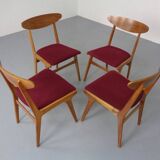 Mid-Century Walnut Dining Chairs, 1960s, Set of 4