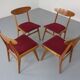 Mid-Century Walnut Dining Chairs, 1960s, Set of 4