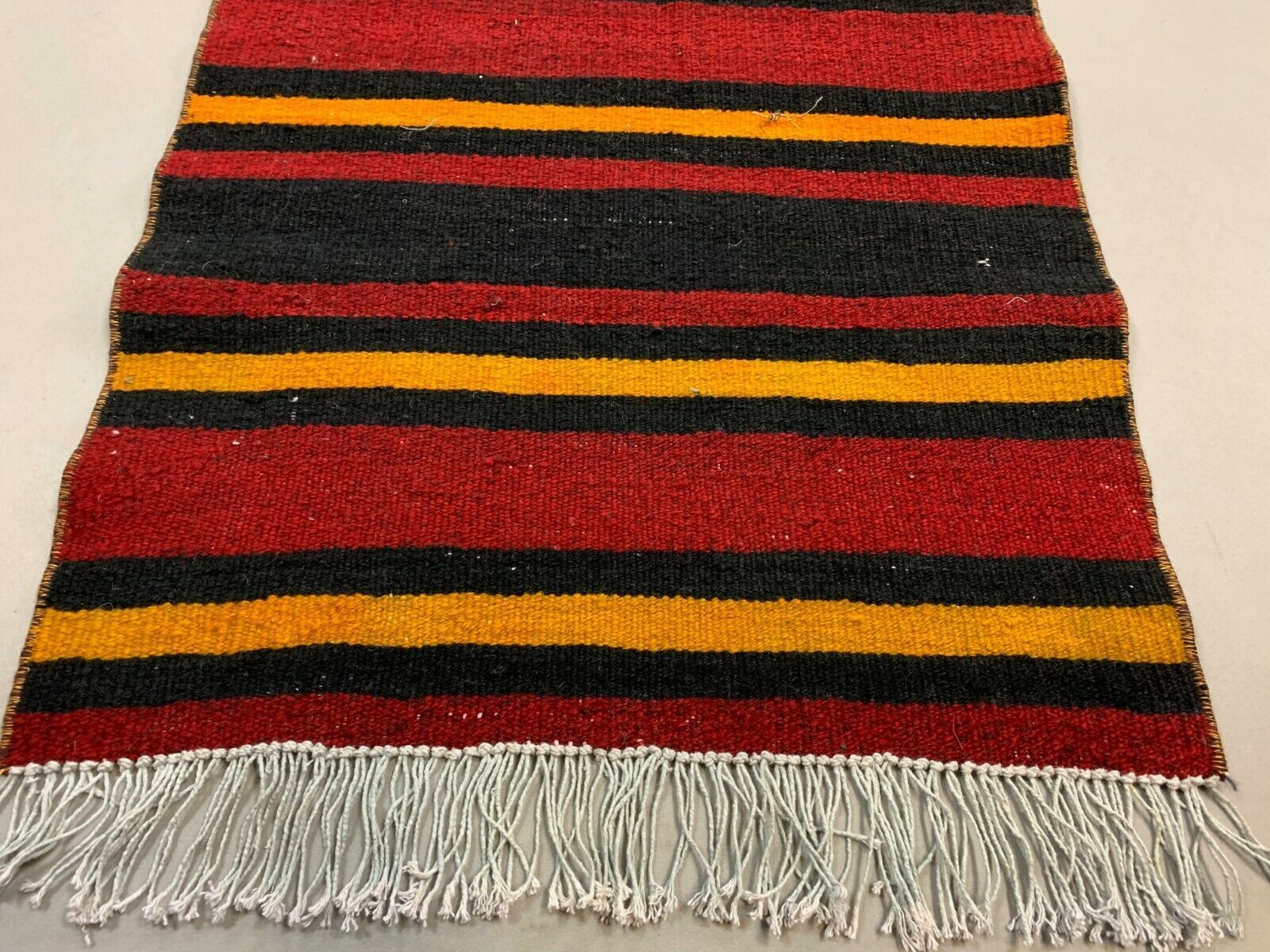 Old Turkish narrow Kilim Runner 275x54 cm, shabby chic, vintage kelim Red Black