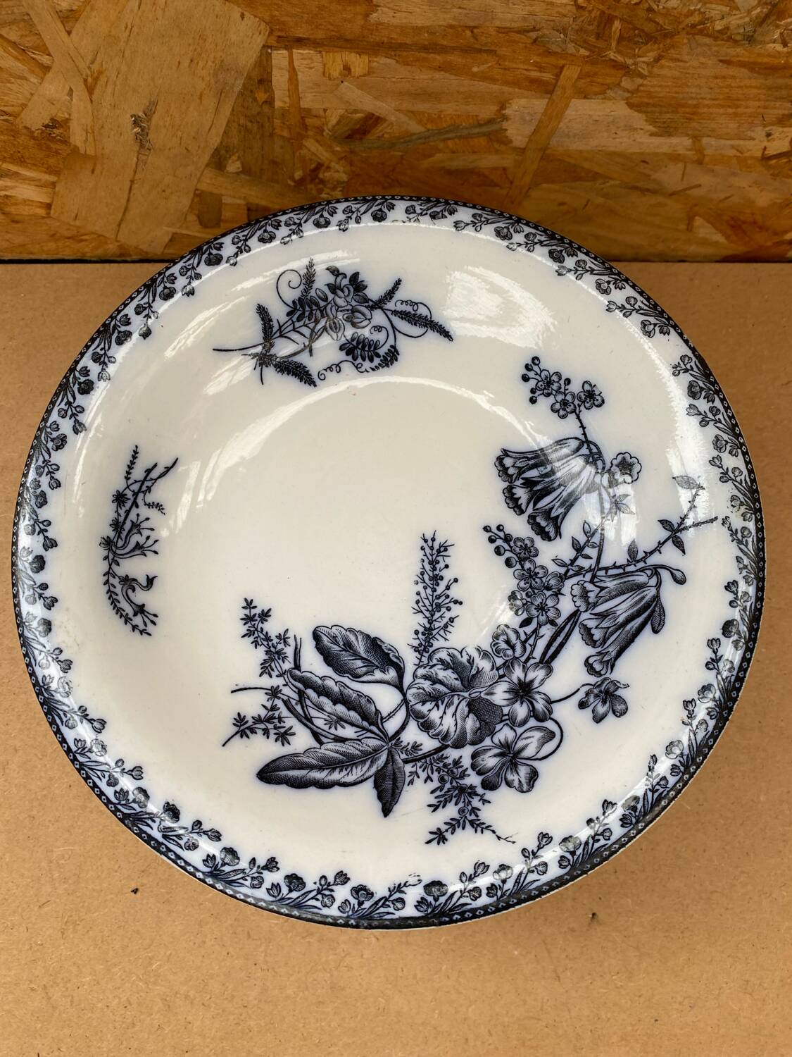 Antique White Porcelain Cake Dish Compotier Vintage Flower Decor