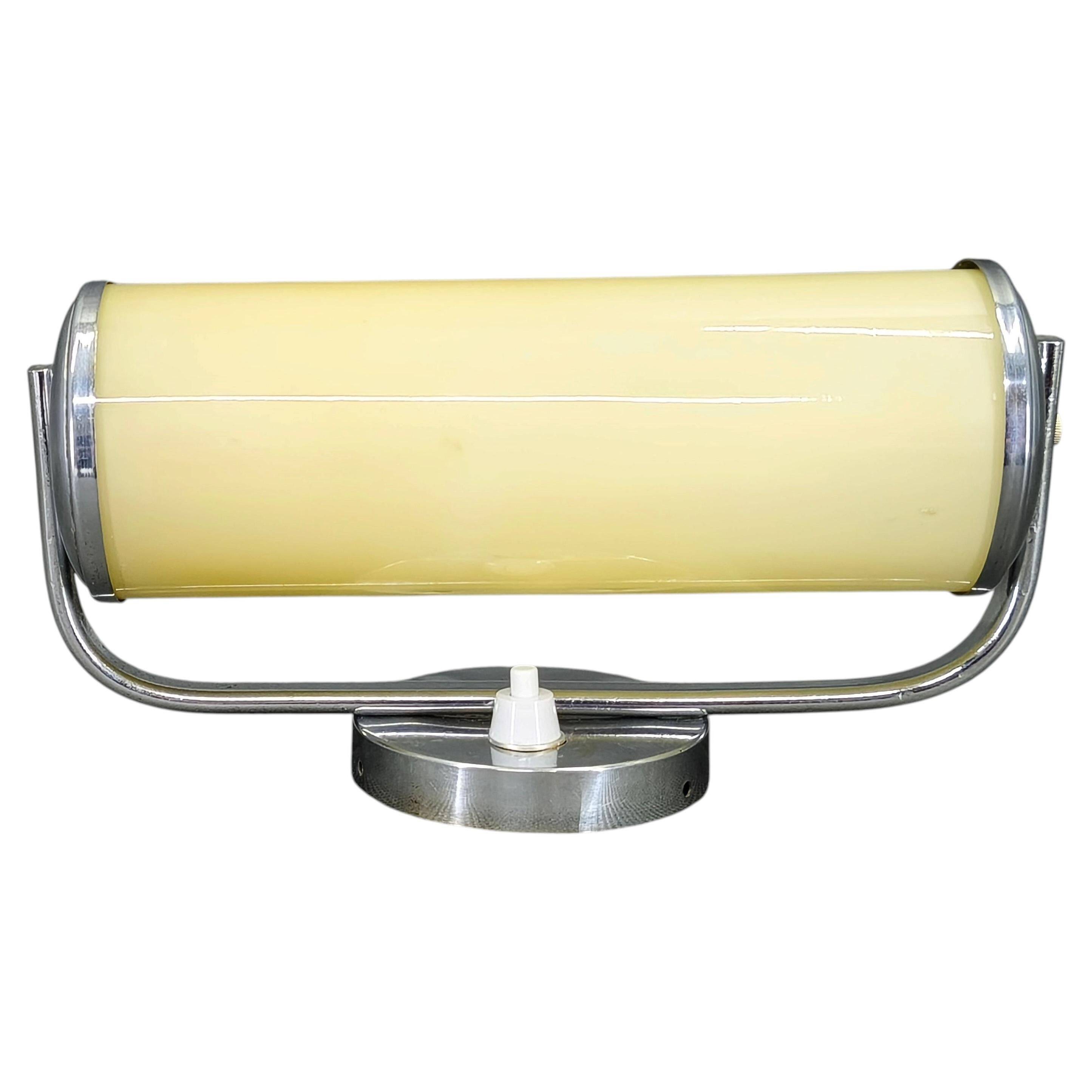 Czech Art Deco Opaline Glass Wall Light, 1930s