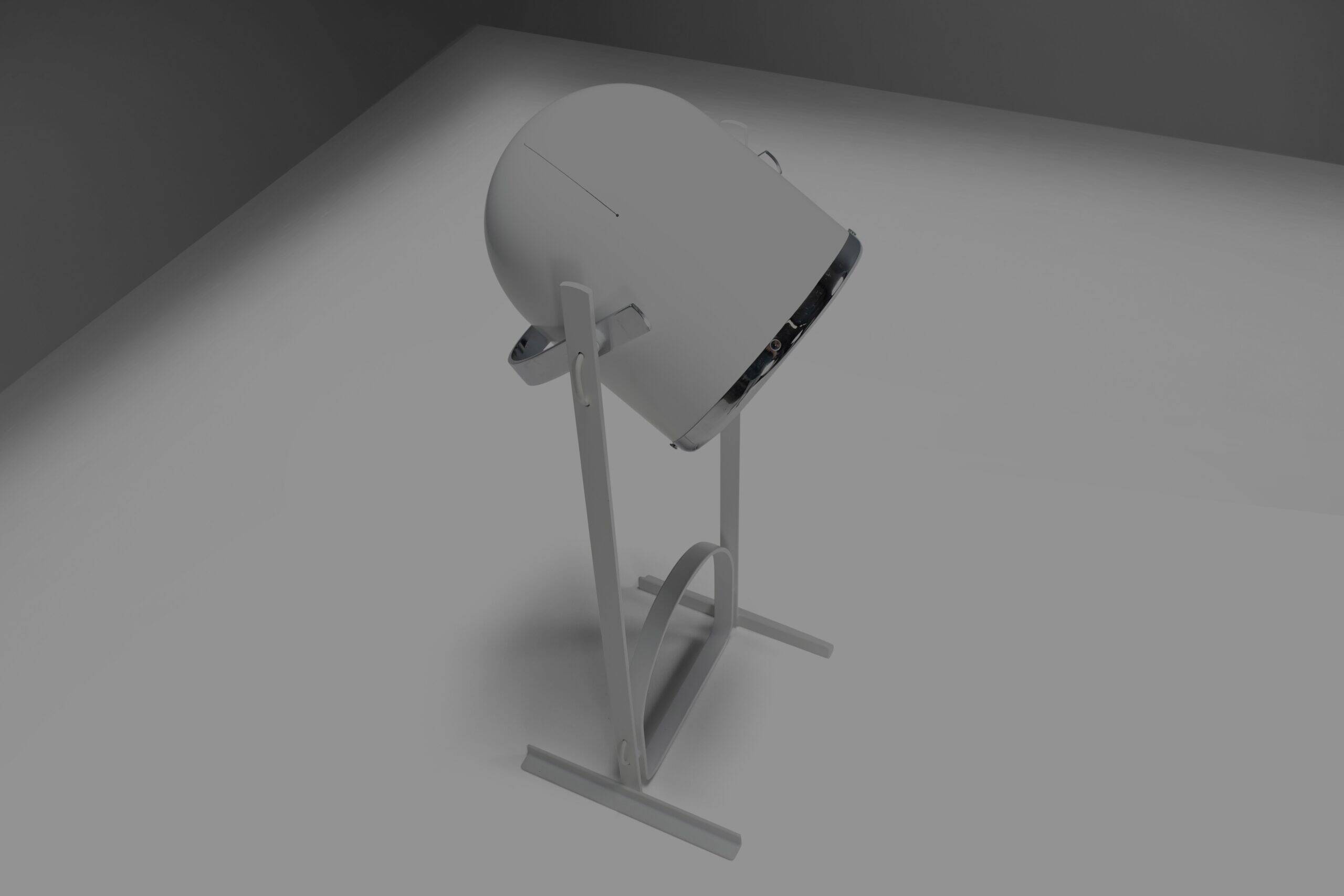 Rare metal and chrome floor lamp by Goffredo Reggiani, Italy, 1970s