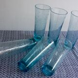 Six Biot glass orange glasses