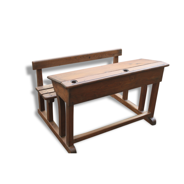 Table d'écolier ancienne en bois | Selency