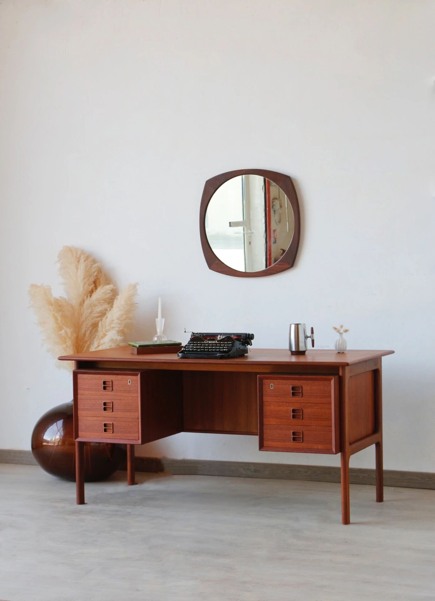 Danish desk from the 1960s by Erik Brouer – solid teak