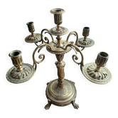 Candélabre 5 feux en bronze doré, style Louis XVI, fin XIXᵉ siècle