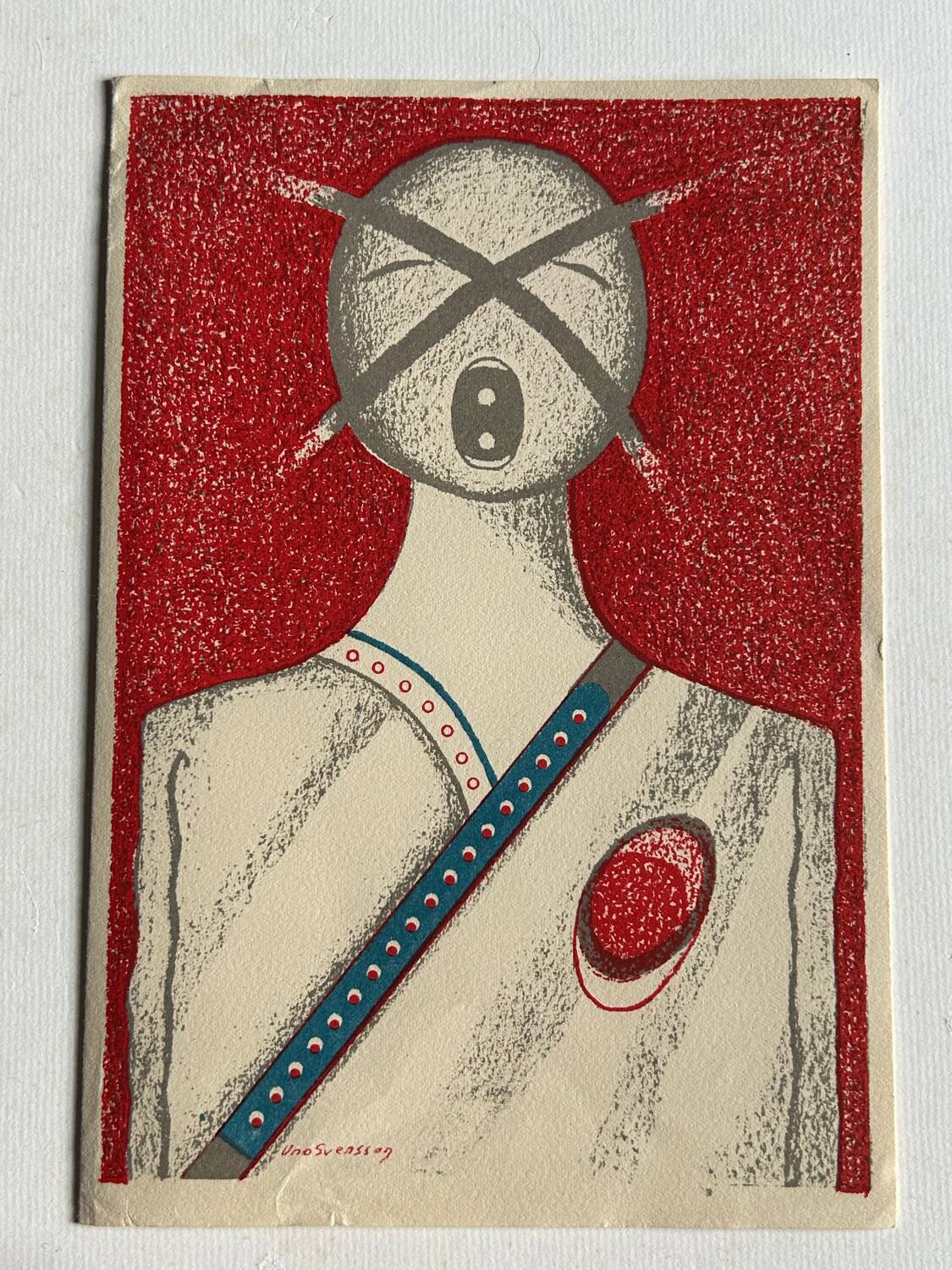 Lithographie originale de Uno Svensson, 1986. Michel Cassé