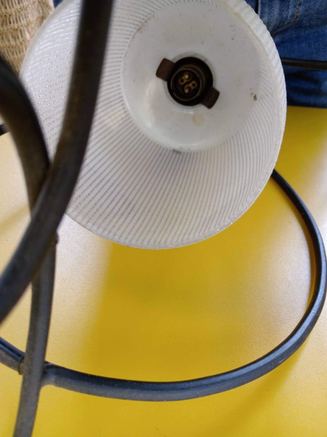 Pair of opaline glass pendant lights