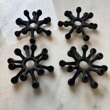 4 "Spider" candle holders by Jens Quistgaard for Dansk Designs, Scandinavian 1960s.