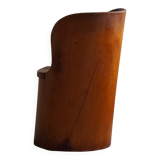 Hand-carved primitive chair made from pine logs, modern Swedish, Wabi Sabi, 1960s.