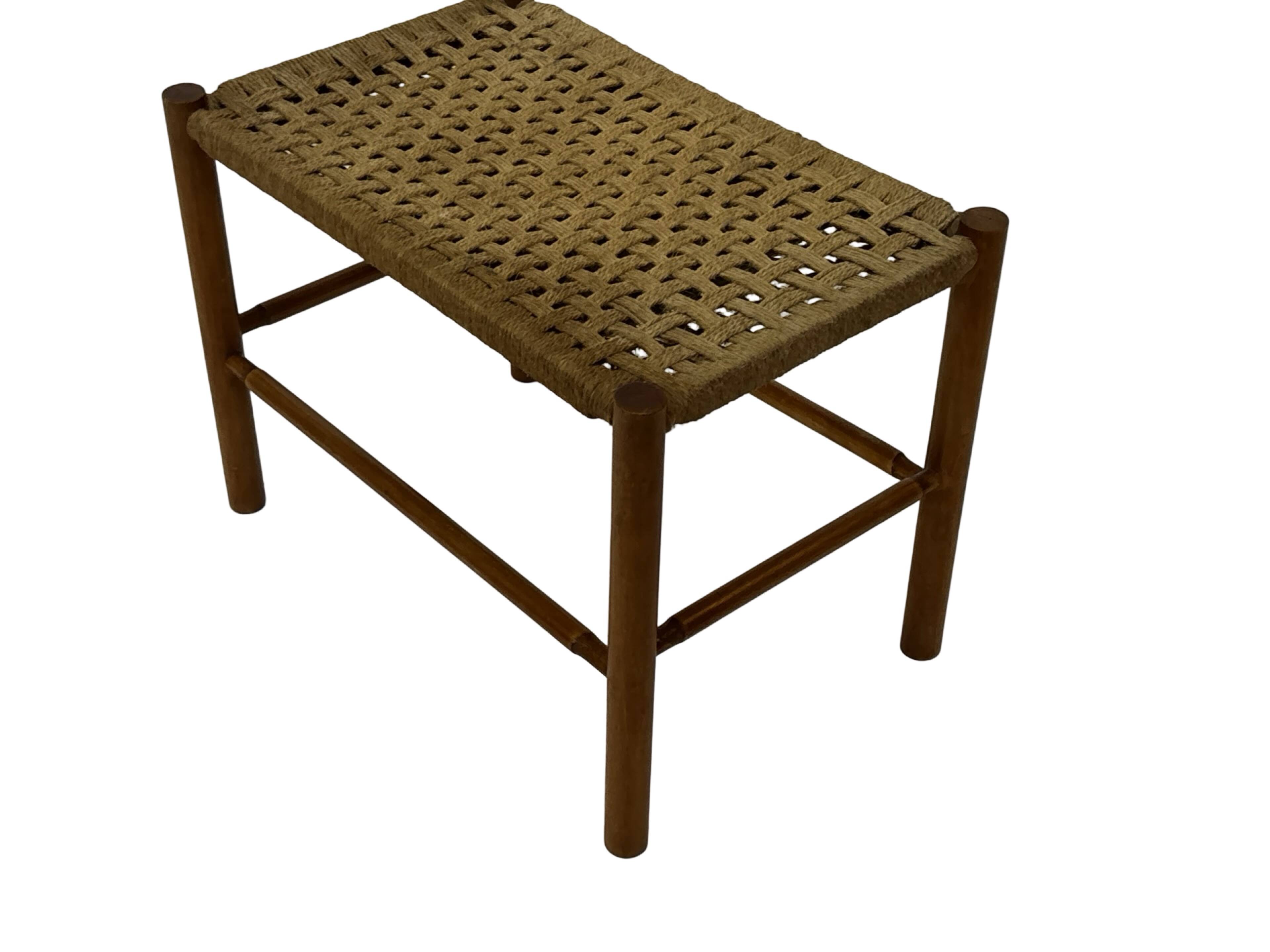 Vintage Stool Danish Papercord Rope small Stool Mid Century