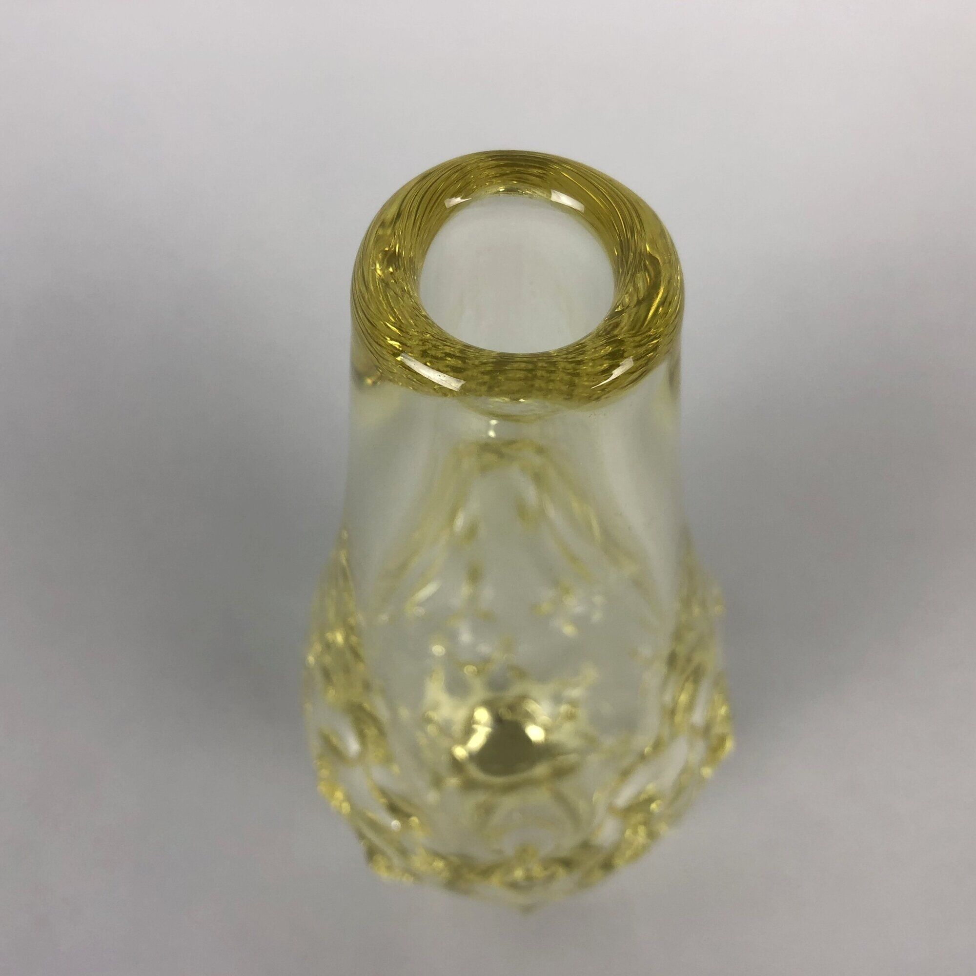 1960's citrine glass vase by miloslav klinger, zelezny brod glassworks