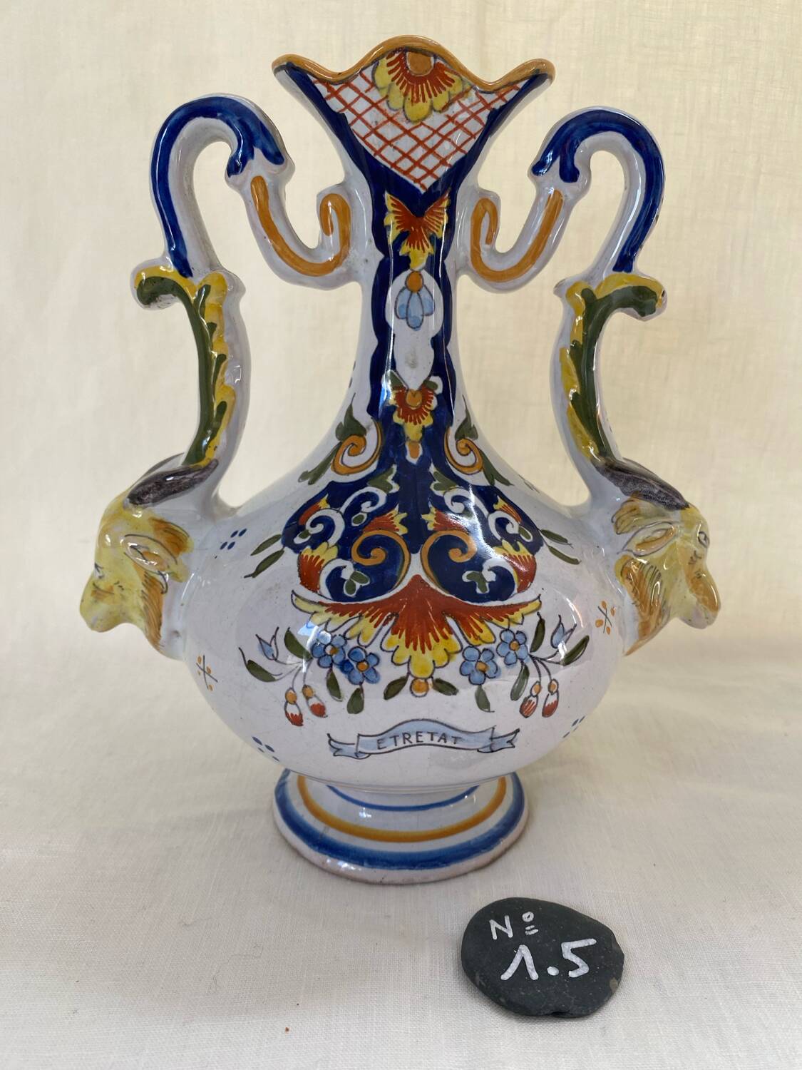 Desvres polychrome earthenware vase