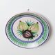 XXL vintage wall or collector's plate in ceramic - hand-painted fruit pattern, 3 figs - Sicily, Italy, 1960s - retro decoration, elegant gift idea