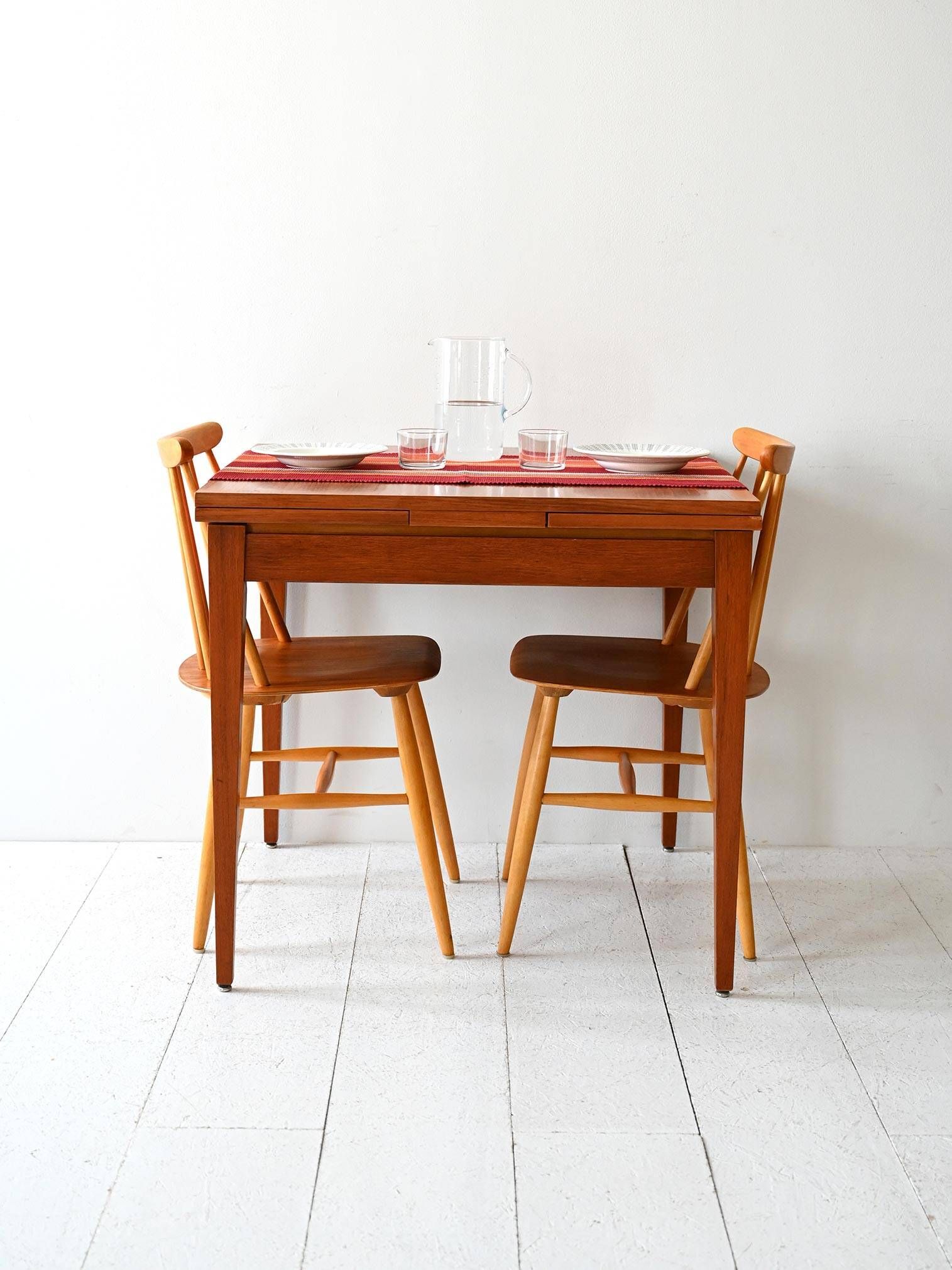 1960s Vintage Scandinavian Square Teak Dining Table