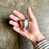 Silver-plated metal egg cup