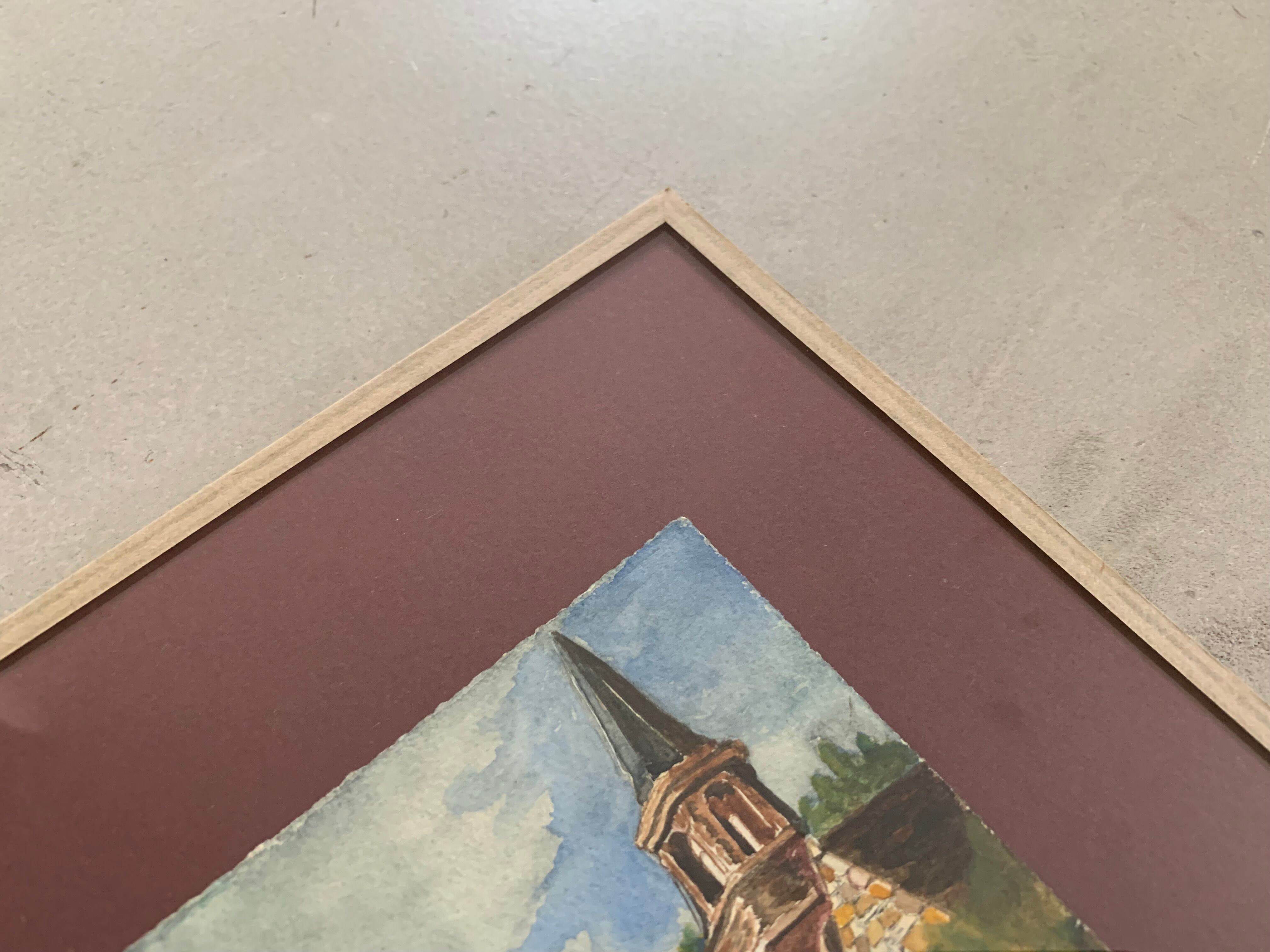 Old watercolor, Pont Christ chapel 1932