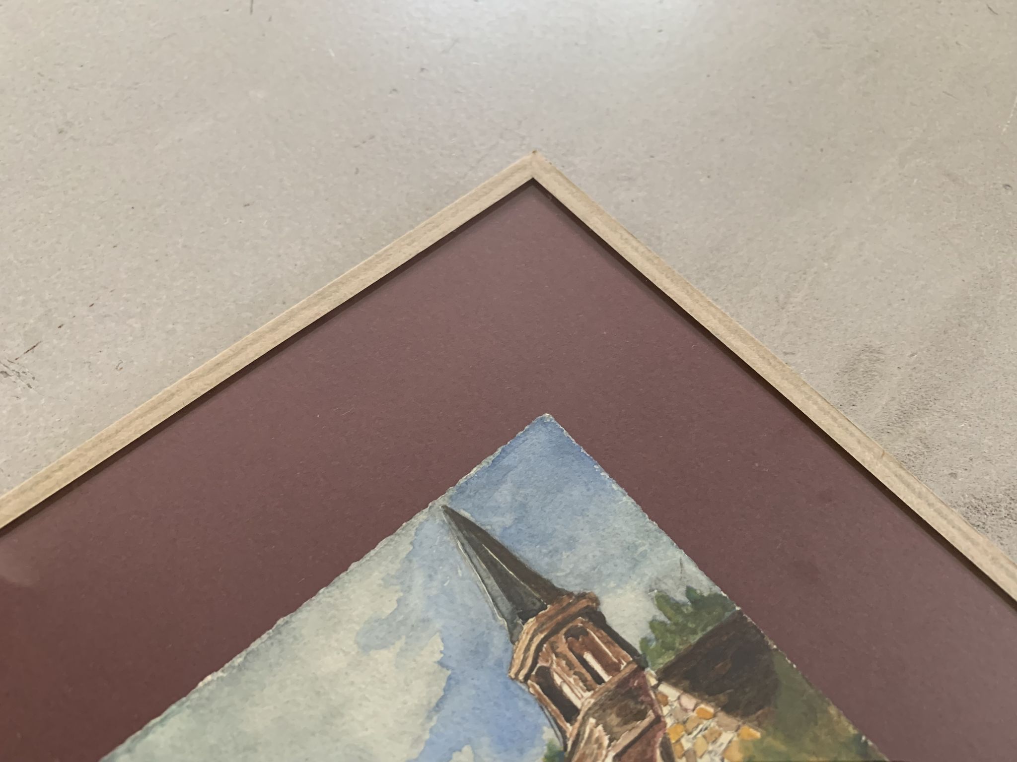 Old watercolor, Pont Christ chapel 1932
