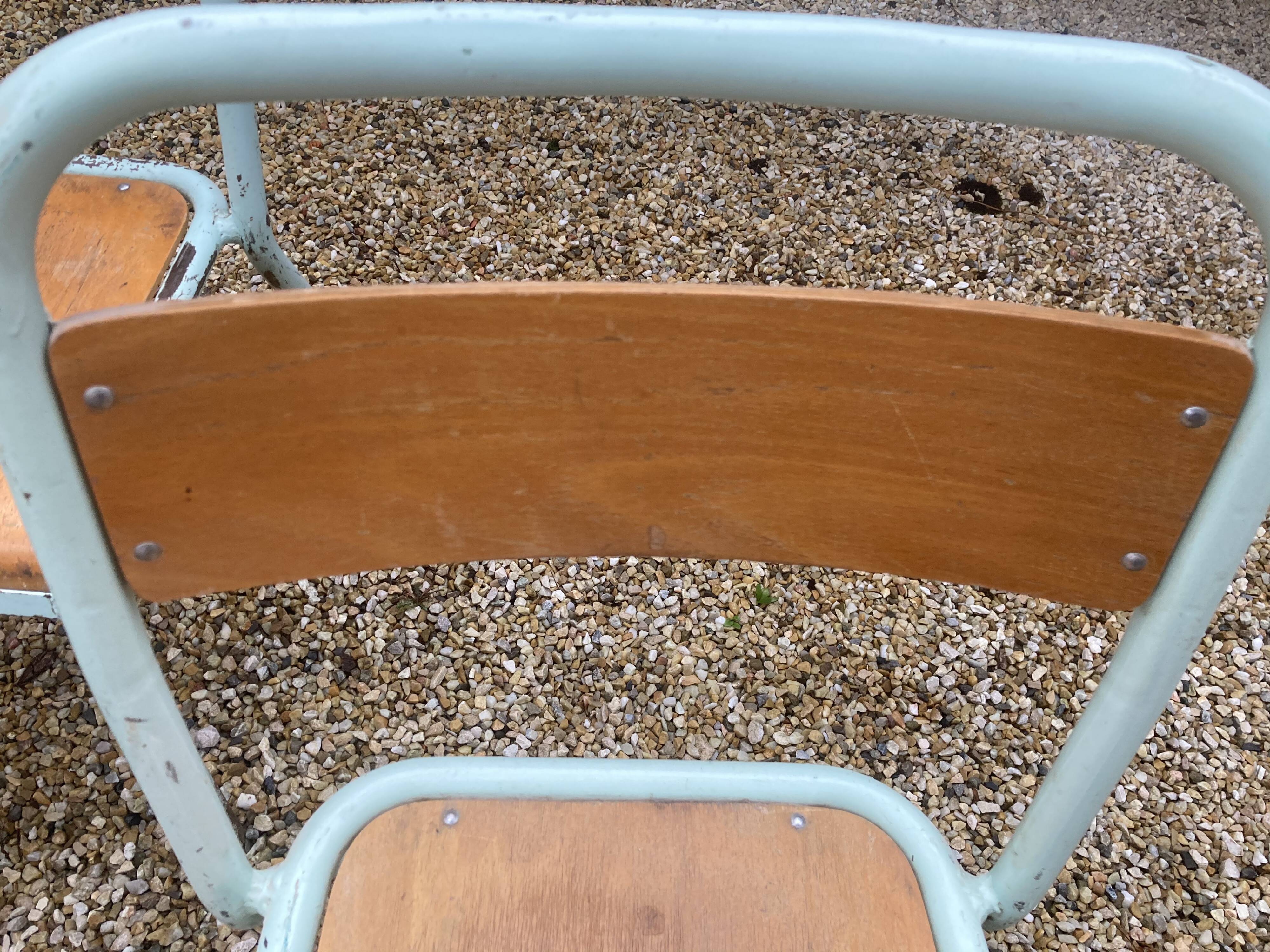 Lot of 6 sky blue Tolix chairs