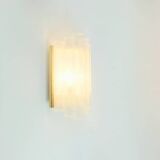 Mid Century Modern Ice Glass Wall Light From Doria, Germany, 1960s
