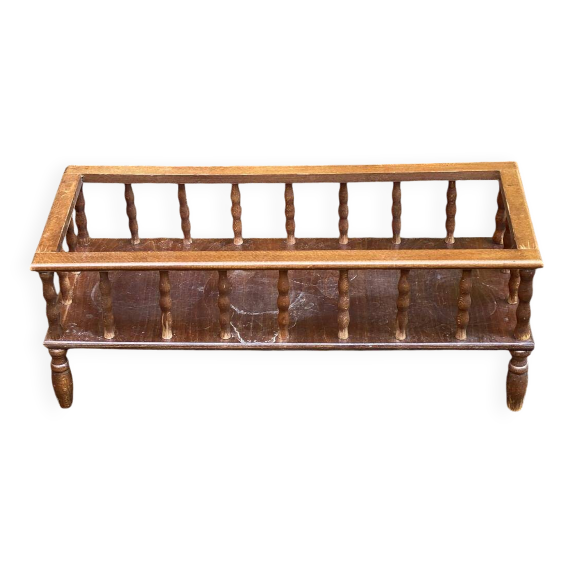 1970s carved solid wood planter