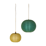 Set of two Sugarball Moon pendant lights by Rotaflex, Belgium, 1970