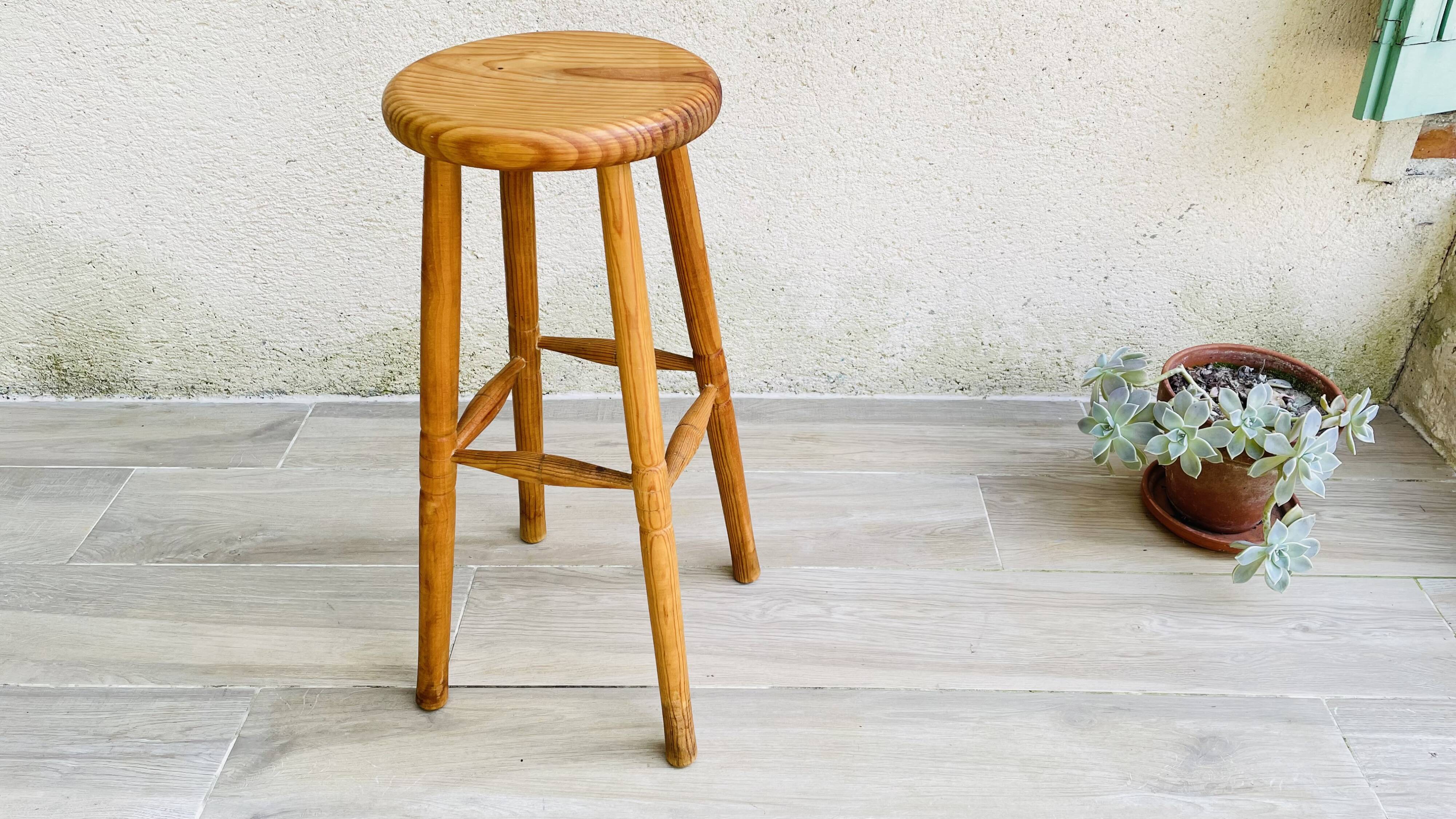 VINTAGE Solid Wood High STOOL