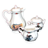 Obernai coffee service in sarreguemines earthenware coffee maker sugar bowl and milk