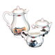 Obernai coffee service in sarreguemines earthenware coffee maker sugar bowl and milk
