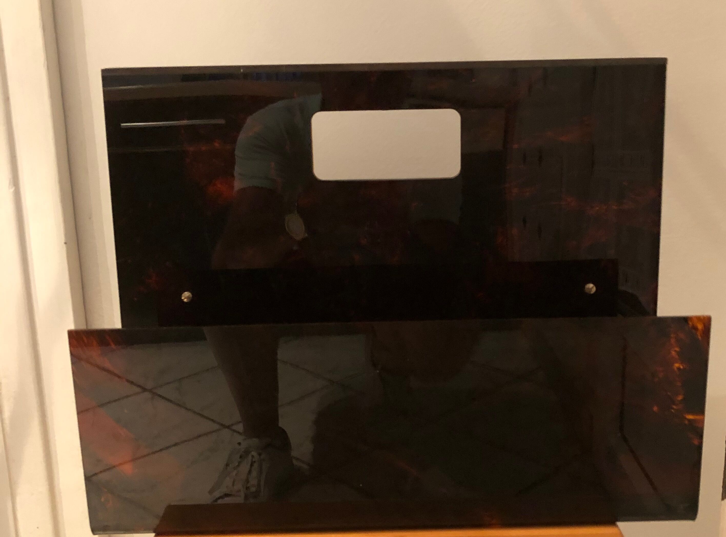 Vintage magazine holder in plexiglas