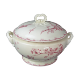 Soupière ancienne en faïence de Gien modèle Martinet rouge