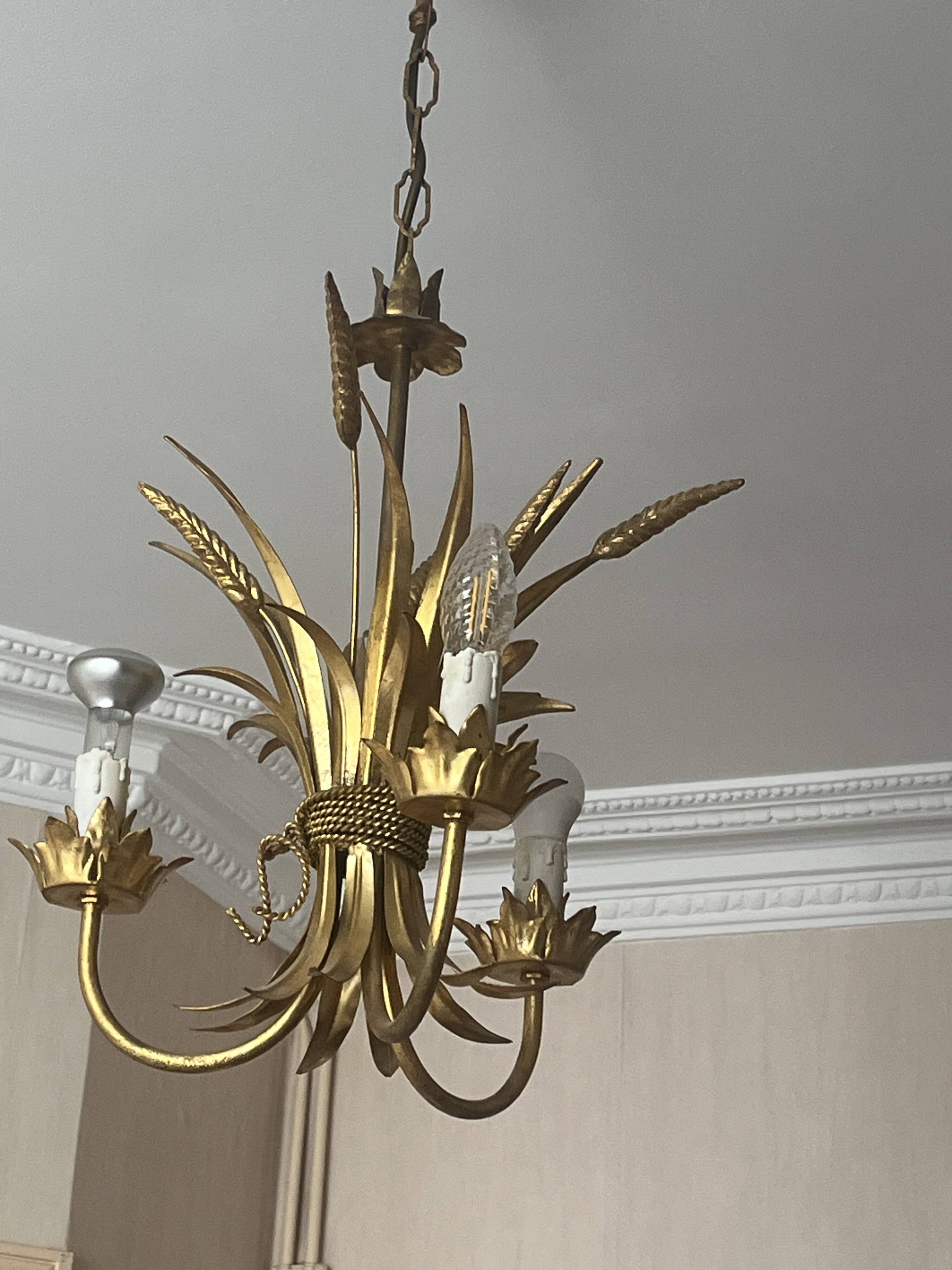 Lustre épis de blé style Hans Kögl - Hollywood Regency, années 70