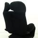 Italian Black Wink Lounge Chair With Mickey Mouse Ears by Toshiyuki Kita for Cassina, 1980s