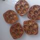 5 vintage glazed terracotta snail dishes