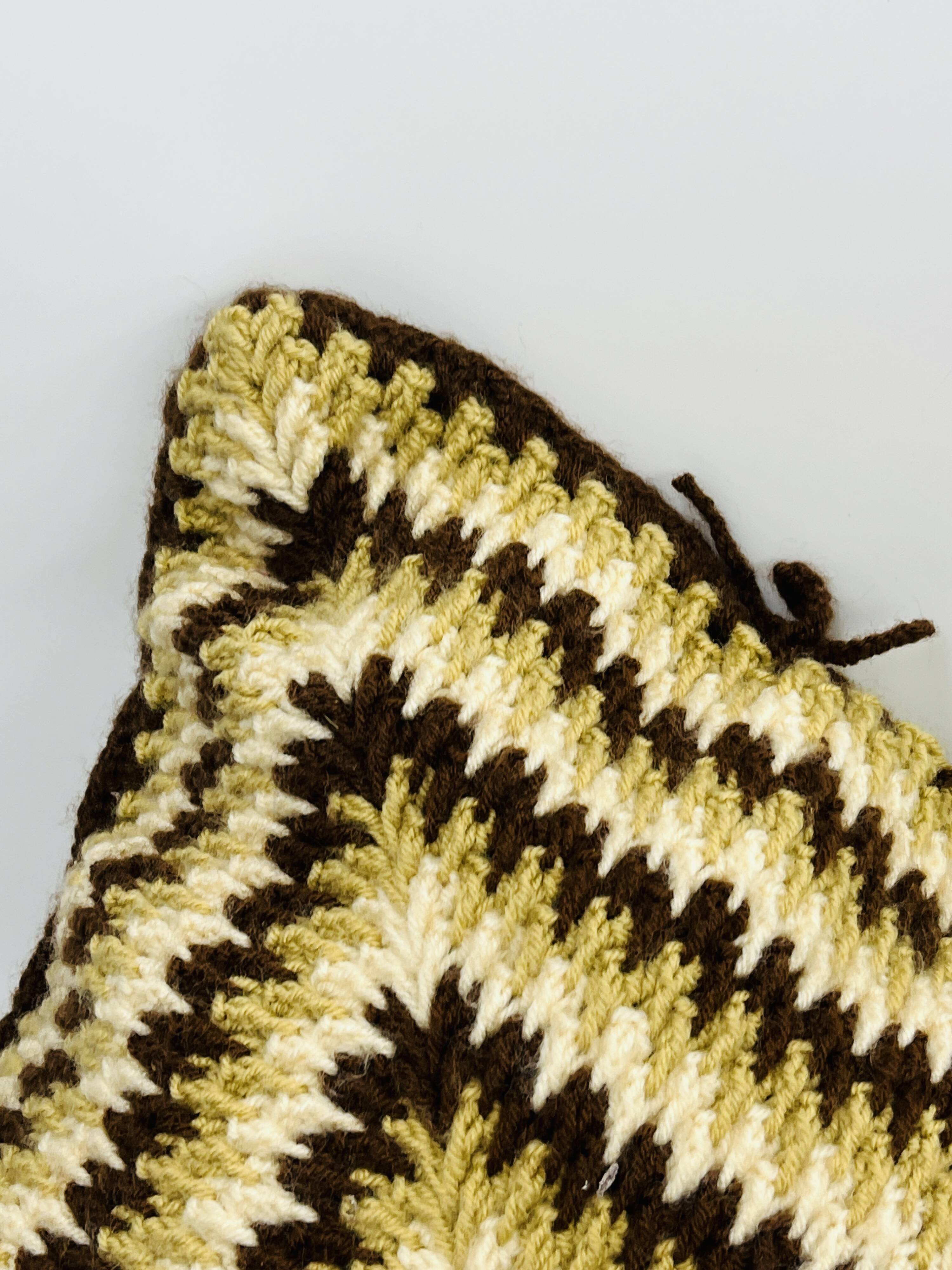 Vintage 70s crochet cushion