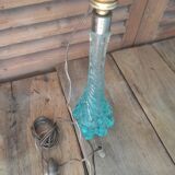 Bedside desk lamp base molded glass bluish bubble dp 0922200
