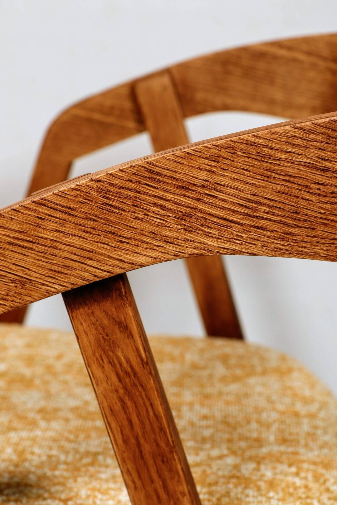 Oak wood Dining Chairs Yellow Vintage Upholstery, personalize option, HoReCa spaces